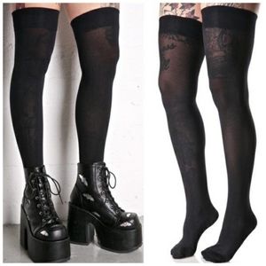 NWT Dolls Kill Vamp Thigh Highs